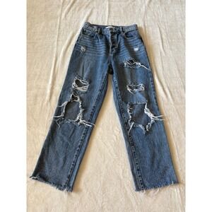 Pacsun‎ Distressed Ripped Jeans Frayed Hem Denim Blue Jeans Women's Size 27